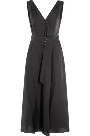 Brunello Cucinelli Vestido midi de popelina