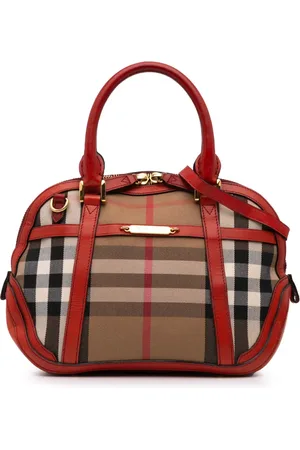 Burberry Bolso satchel Bridle Orchard de lona con motivo House Check 2000-2017