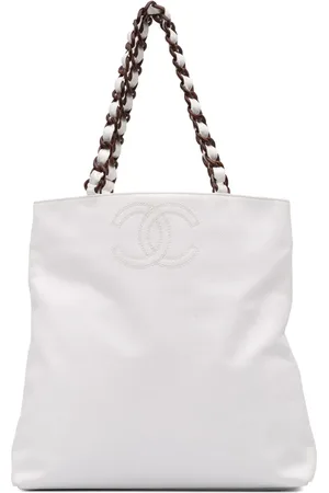 CHANEL Bolso shopper de cuero caviar con logo CC 2000-2002