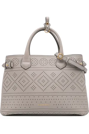 Burberry Bolso satchel Banner mediano de piel con perforaciones 2000-2017