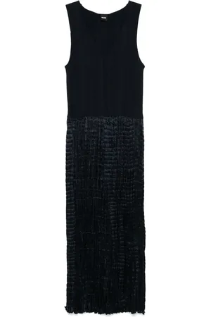 HUGO BOSS Vestido midi de canalé