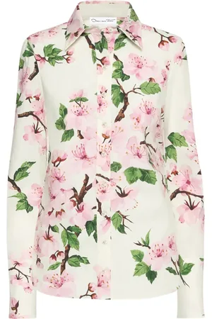Oscar de la Renta Camisa estampada de popelina