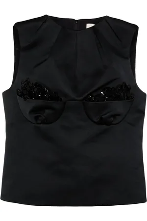 Shushu/Tong Top tipo bustier con apliques