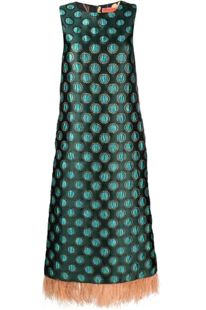 La DoubleJ Vestido midi Column en jacquard floral