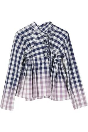 Comme des Garçons Blusa cruzada a cuadros gingham
