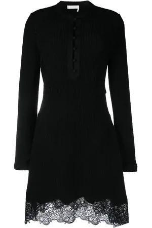 Chloé Vestido corto con panel de encaje