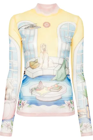 Casablanca Top con ilustración estampada
