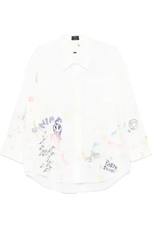 R13 Camisa con salpicadura de pintura
