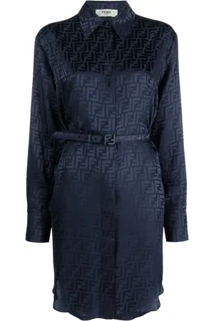 Fendi Vestido camisero con motivo FF
