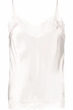 Gold Hawk Slip top con ribete de encaje