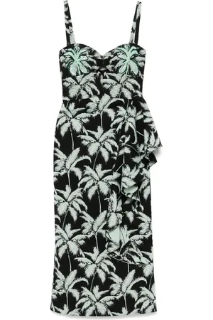 JOHANNA ORTIZ Vestido midi con palmeras