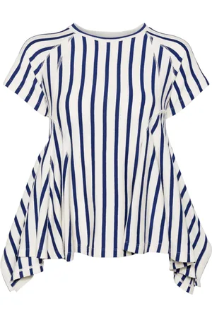 pushBUTTON Camiseta Stripe con dobladillo acampanado