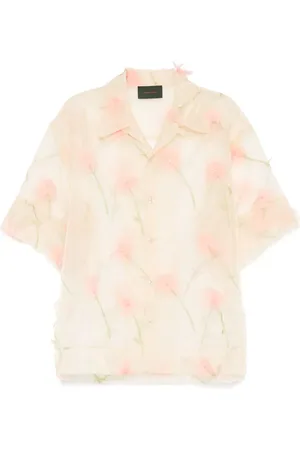 Simone Rocha Falda de organza con motivo de camelia