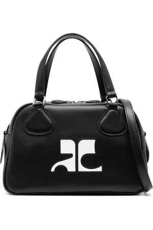 Courrèges Bolso bowling con aplique del logo