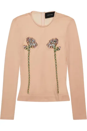 Simone Rocha Top con apliques florales