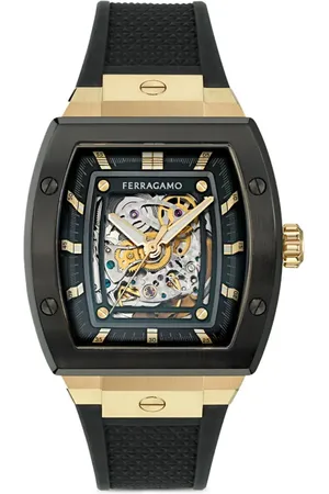 Salvatore Ferragamo Reloj F-80 Tonneau Skeleton de 42 mm