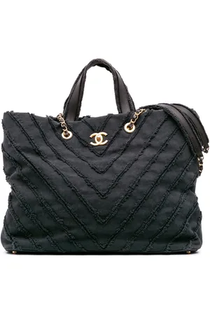 CHANEL Bolso shopper Cuba Patchwork Shopper de lona y chevron 2016-2017