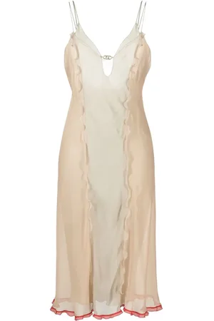 Fendi Vestido midi de gasa