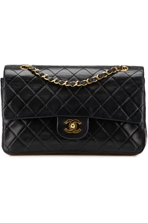 CHANEL Bolso de hombro mediano con solapa doble 1989-1991