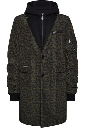 Philipp Plein Abrigo a capas con motivo militar