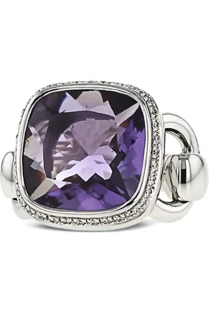 POIRAY Anillo Indrani en oro blanco con diamante y amatista 2010