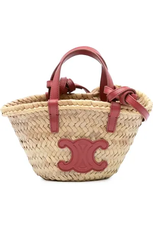 Céline Bolso satchel Classic Panier Teen de rafia con motivo Triomphe 2018-2024