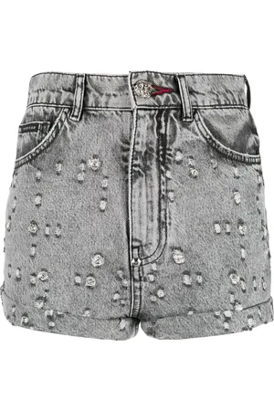Philipp Plein Pantalones vaqueros cortos con apliques