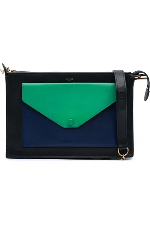 Céline Bandolera Pocket Envelope Zip de cuero tricolor 2015