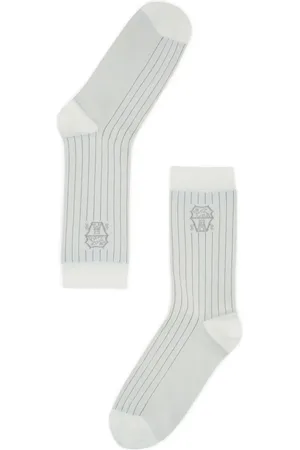 Brunello Cucinelli Calcetines con logo en intarsia