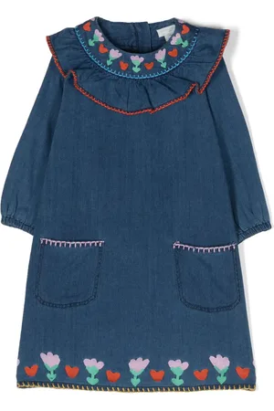Stella McCartney Vestido vaquero con motivo bordado