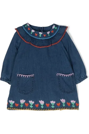 Stella McCartney Vestido vaquero con motivo bordado