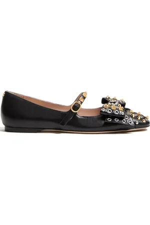 VALENTINO GARAVANI MARY-JANE BOWOW BALLERINA IN KIDSKIN WITH STUDS