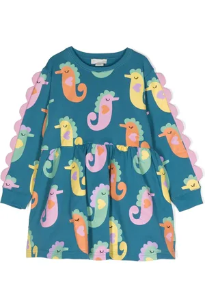 Stella McCartney Vestido con caballo de mar estampado