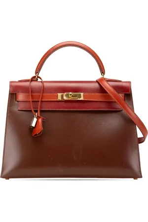 Hermès Bolso satchel Kelly Sellier 32 con cuero boxcalf tricolor 1999