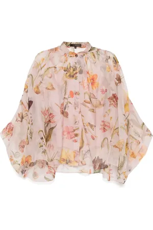 BIYAN Blusa fruncida de manga larga
