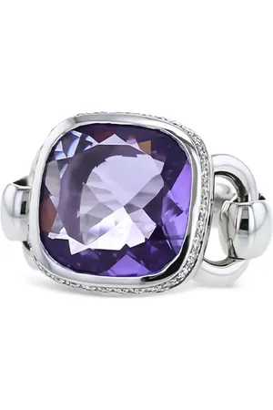 POIRAY Anillo Fille en oro blanco con diamante y amatista 2010