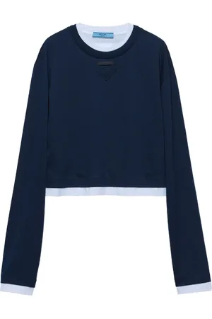 Prada Camiseta con cuello redondo y manga larga