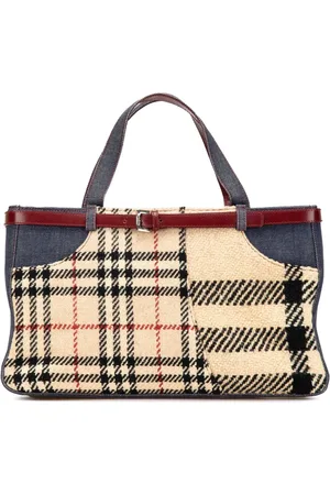Burberry Bolso de mano House Check de lana y denim 2000-2017