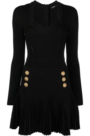 Balmain Vestido acampanado de canalé