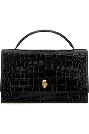 Alexander McQueen Bolso de hombro Skull con efecto de piel de cocodrilo