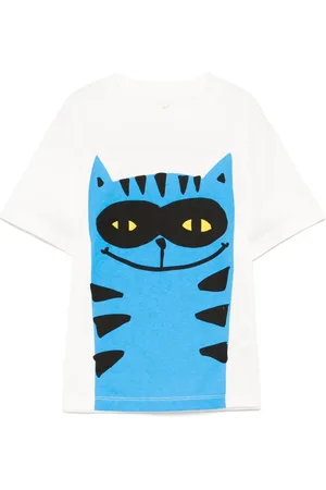 Stella McCartney Camiseta con gato estampado