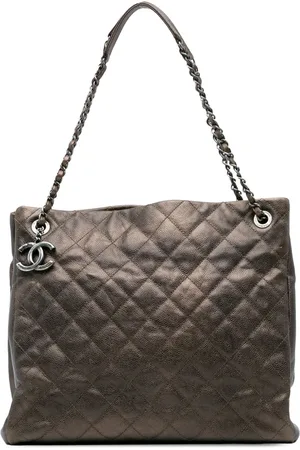CHANEL Bolso shopper Chic Tall Shopping grande acolchado de cuero caviar tornasolado 2012-2013