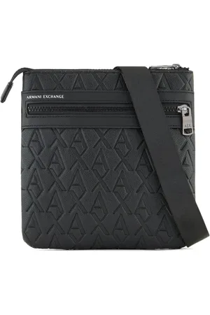 Armani Exchange Bolso messenger con monograma en relieve