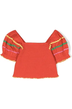 Stella McCartney Top de manga corta con detalle fruncido