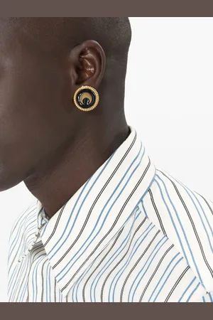 Marine Serre Pendientes con charm de botón