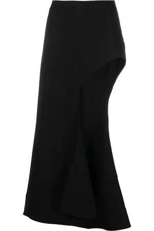 MUGLER Falda larga drapeada asimétrica