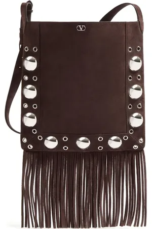 VALENTINO GARAVANI NELLCÔTE SUEDE SHOULDER BAG WITH FRINGES
