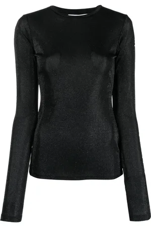 Msgm Jersey metalizado con cuello redondo