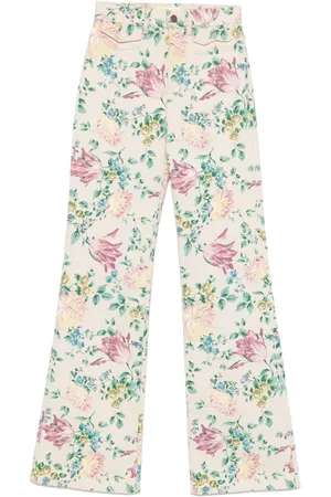 Chloé Vaqueros de talle alto con motivo floral