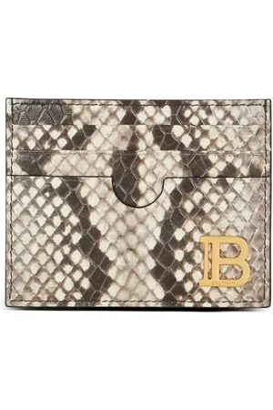 Balmain Tarjetero B-Buzz con efecto de piel de serpiente
